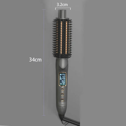 3-In-1 Hair Curler Straightener Anti-Scald Curling Iron Brush Ceramic Ionic Hair Heated Round Brush Electric Curling Wand