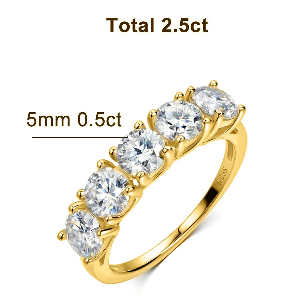 D Color 4mm Moissanite Diamond Rings for Women Classic Match Wedding Eternity Band with GRA s925 Sterling Silver Ring