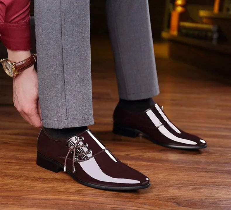 Leather Casual Social Shoe Male Official Business Gentleman New Men's Formal Shoes Footwear Suit 2025 Style Cheap Liquidation 39