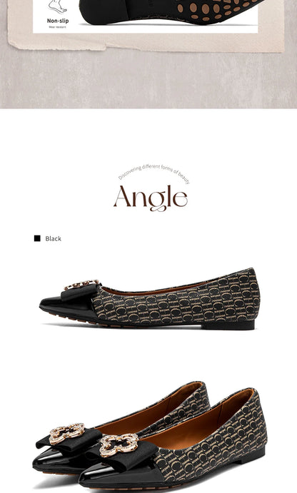 Flat Shoes 2025 Women's  New Pointed Shoes Bow Flat Shoes Woman Commuter