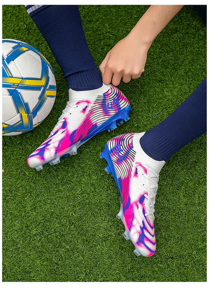 New Men Soccer Shoes Match Outdoor Sneakers Grass Cleats Hot-selling Football Boots Non-Slip Boys High-quality High-top Light