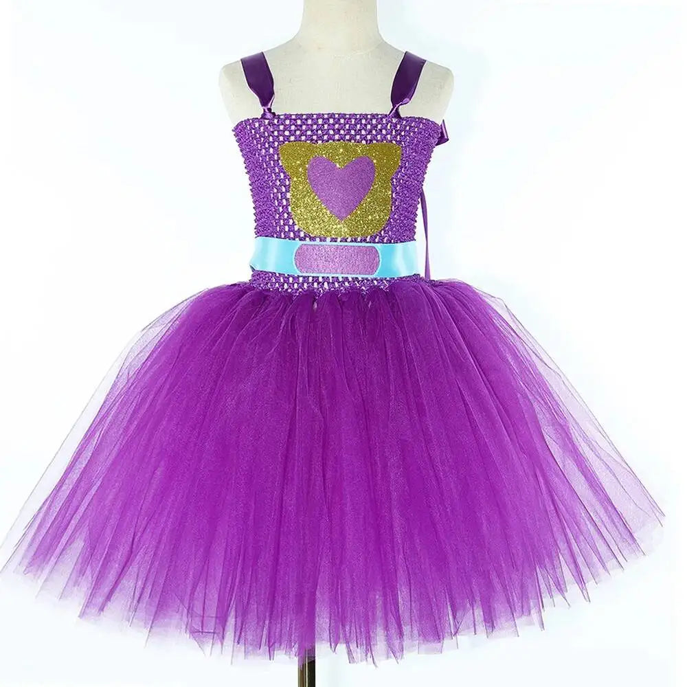 Super Kitty Costumes for Girls Super Cat Tutu Dress for Kids Christmas Halloween Outfits Children Animal Clothes with Eyes Patch