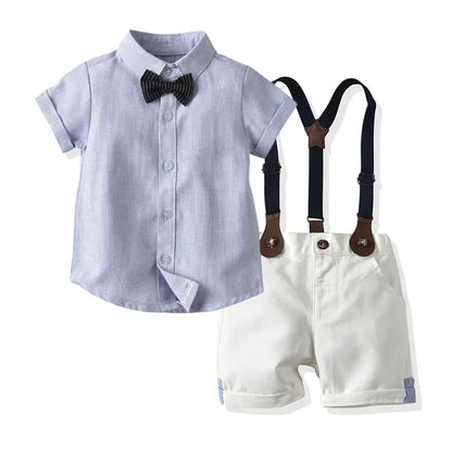 Kids Boys Formal Birthday Outfit Suit Toddler Gentleman Wedding White Shirt 1-7 Years Baby Pants Boys Ceremony Outfits