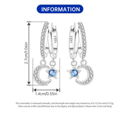 925 Sterling Silver Multi Layer Starry Tassel Drop Earrings Women Earrings Charm Trend Versatile Party Jewelry Gifts
