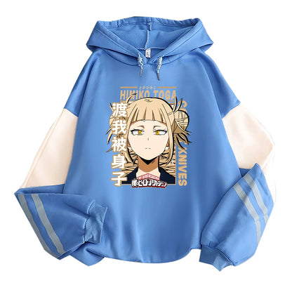 My Hero Academia Kawaii Himiko Toga Women Hoodies Printed Aesthetics Head Poster Manga Harajuku Anime Printed Hooded Sweatshirts
