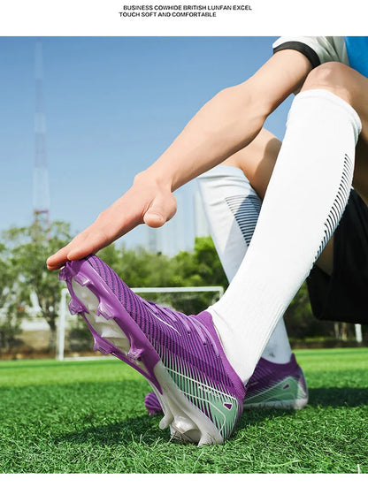 High-quality Breathable Soccer Cleats for Men Women Outdoor Artificial Grass Match Training FG Football Shoes