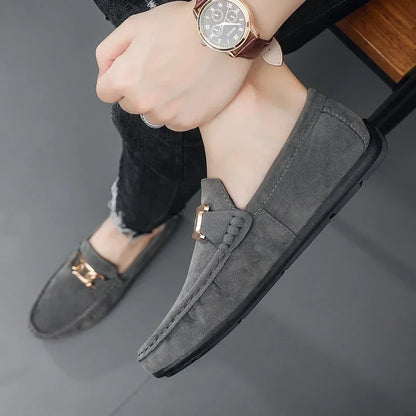 Fashion Suede Men Casual Shoes  Breathable Comfort Slip-on Mens Driving Shoes Luxury Brand Men Loafers Mens Lazy Shoes Moccasin