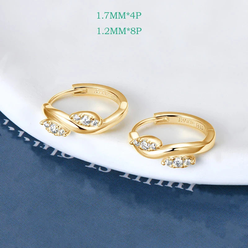 1.5cm Wedding Moissanite Hoop Earrings for Women Luxury Quality Jewelry 100% 925 Sterling Silver Earring Lab Diamond