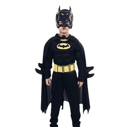 Boys Muscle Costumes with Mask Cloak Movie Character Superhero Cosplay  Party Role Play