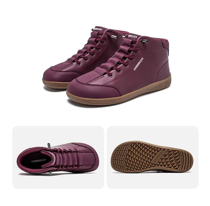 Mid-Top Barefoot Shoes Unisex Wide Toe Minimalist Ankle Boots Artificial Leather Outdoor Non-Slip Sneaker