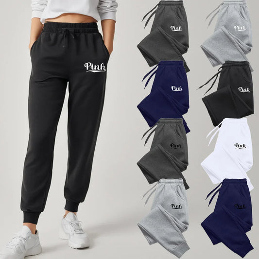 Pink Print Pants Women's Sports Pants