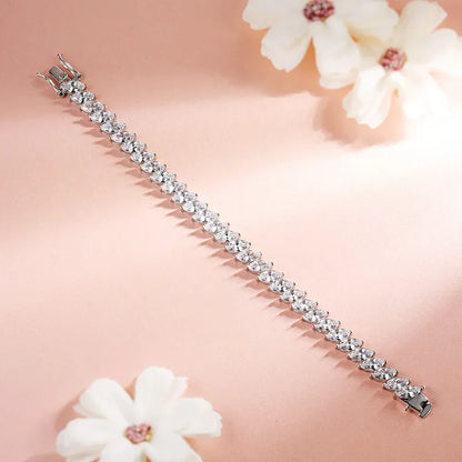 0.5CT Marquise Cut Certified Moissanite Tennis Bracelets for Women Sterling Silver S925 Plated 18k Gold Wholesale Jewelry