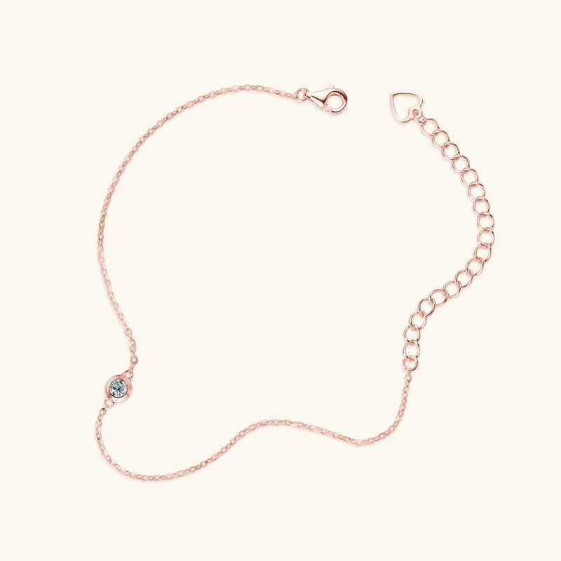 2025 Trendy 3mm Moissanite Jewelry Set 925 Silver Plated Rose Gold Necklace Bracelet Earrings Set for Women Valentine's Day Gift