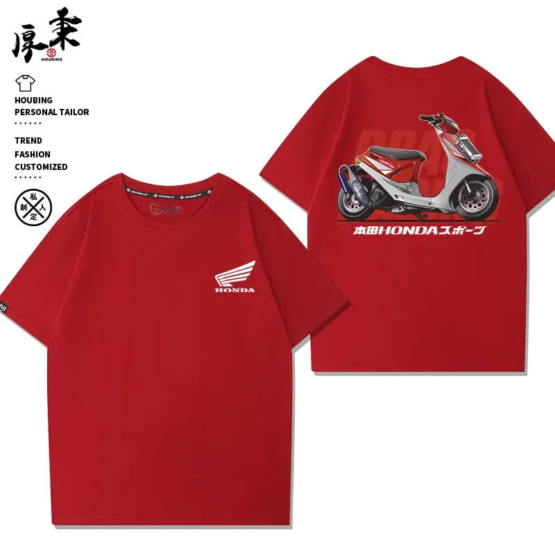 Motorcycle T Shirt Men Scooter Racing Graphic Tee 100% Cotton Casual Streetwear Top