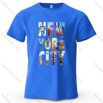 NYC Vibes Printed Men's T-Shirt 100% Cotton Oversized Urban Trendy Graphic Tees for Women Tops Tees Casual Streetwear
