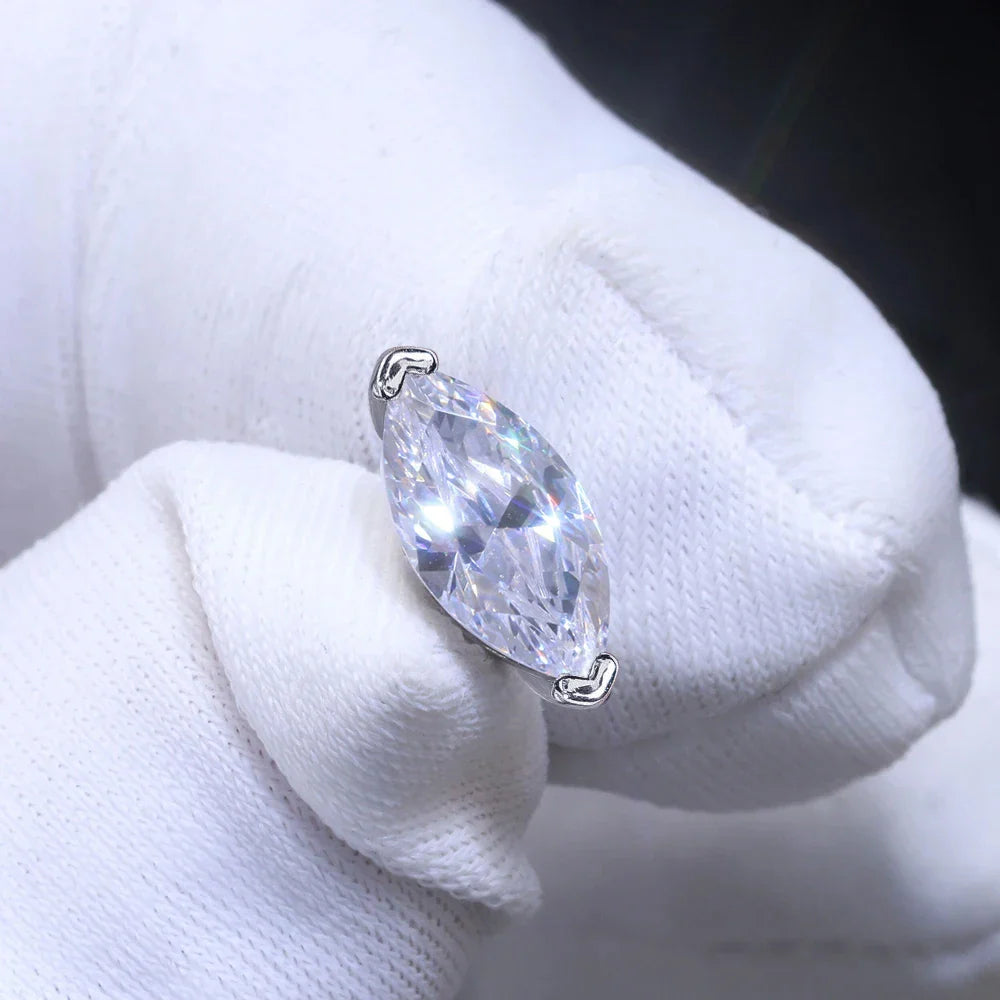 0.5-2carat Moissanite Stud Earrings for Women Marquise Cut Diamond EarringCertified Certificates 925 Sterling Silver Ear Studs