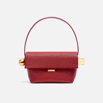 Women's Shoulder Bag with Flap, Solid Color Fashion Top Handle bag with Metal, Women's Luxury Design Handbag for Everyday Style