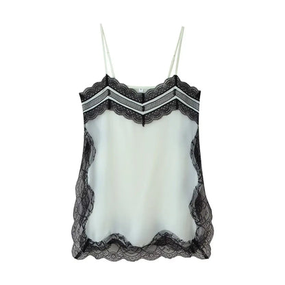 2025 New Women Cami Top Heart Neck Lace Trim Sleeveless Casual Sexy Summer Party Fashion Multi Color