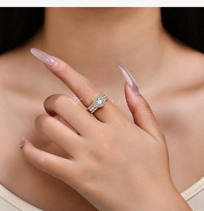 Round Cut 1.0CT Moissanite Ring 6.5mm VVS1 Diamond for Women S925 Silver Engagement Bride Jewelry Gift With Certificate