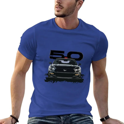 Black Mustang S550 T-Shirt for a boy hippie clothes vintage plain t shirts men