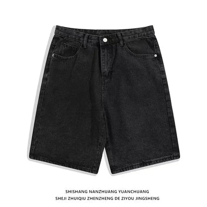 Shorts Letter Cartoon Patchwork Loose Jeans Wide Leg Pants Harajuku Rock Pants Men