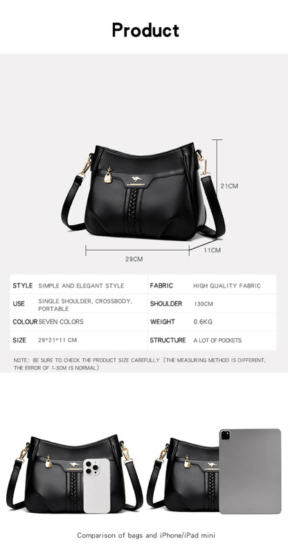 Genuine High Quality Soft Leather Women's Handbag Trend Designer Female Crossbody Bag Casual Shoulder Messenger Handbags 2024