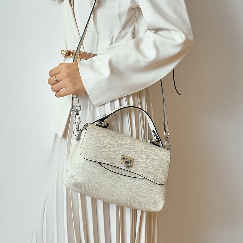 Women Genuine Leather Top-handle Bag Envelope Bags Luxury Designer Shoulder Handbag Ladies Elegant Crossbody For Ladies