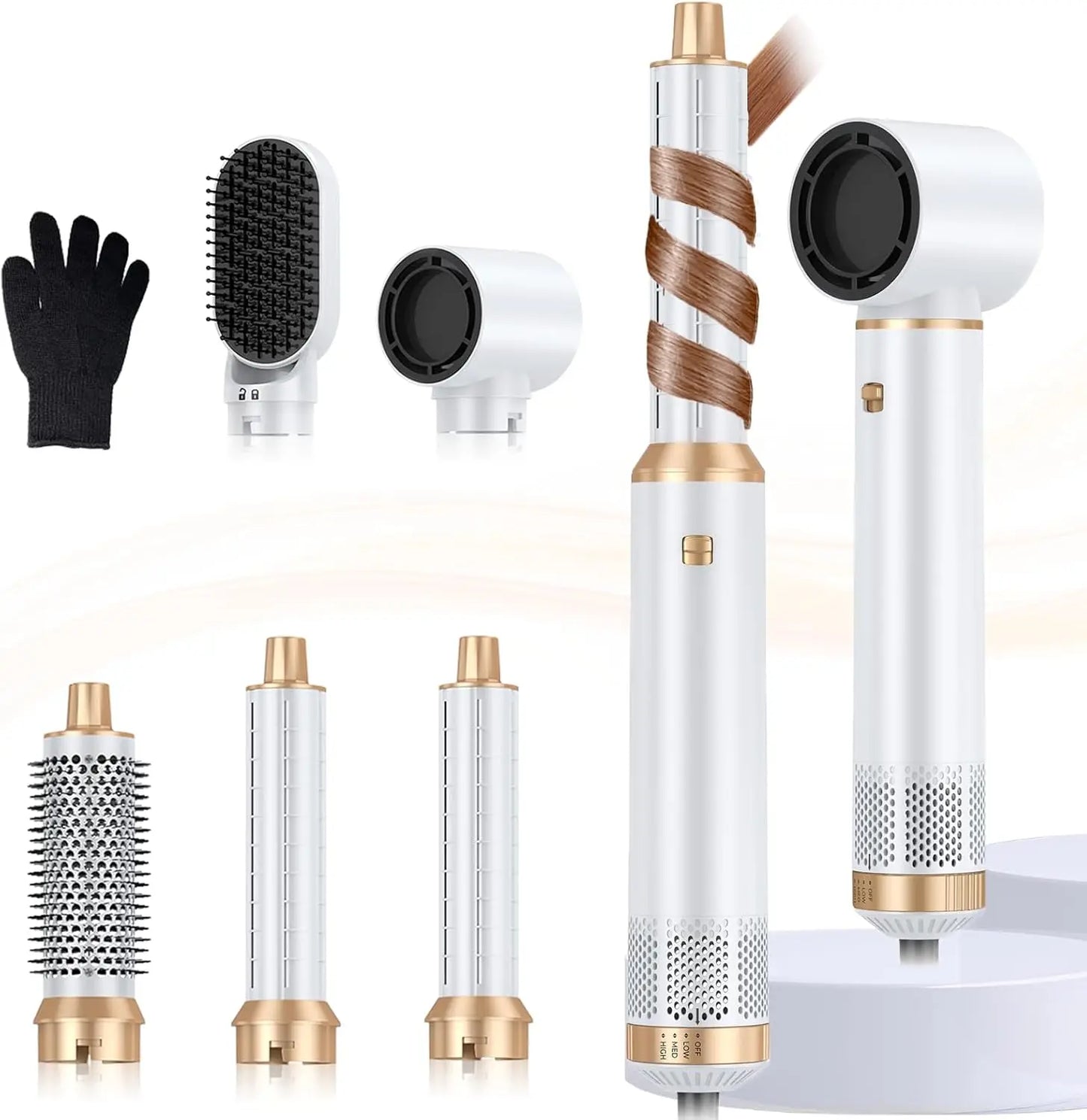 5 in 1 Hair Dryer Brush, Negative Ion Air Styler Wrap Hair Styler Upgrade Blow Dryer Brush Air Curler for Hair, Blowout Brush