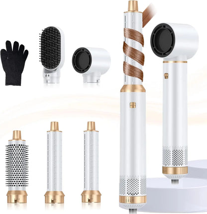 5 in 1 Hair Dryer Brush, Negative Ion Air Styler Wrap Hair Styler Upgrade Blow Dryer Brush Air Curler for Hair, Blowout Brush