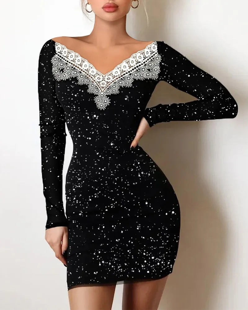Womens Black Bodycon Dress Off Shoulder Hot Stamping Slim Fit Cocktail Party Evening Gown