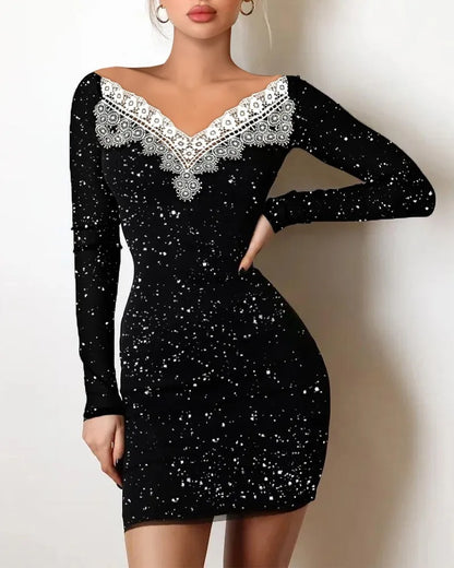 Womens Black Bodycon Dress Off Shoulder Hot Stamping Slim Fit Cocktail Party Evening Gown