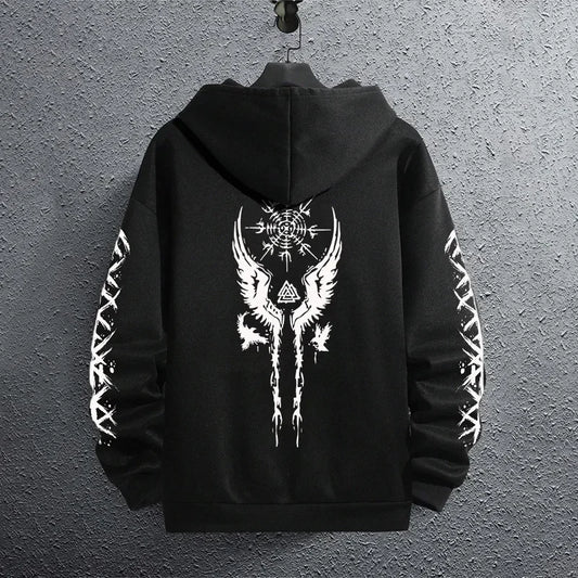 Black Sweatshirts Autumn Winter Male Daily Casual Sporty Jogging Hoodie Men's Outwear Fashion Pullover