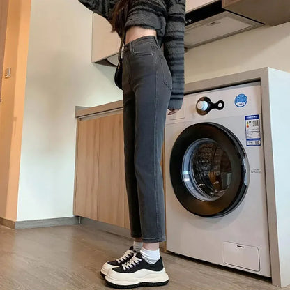 High-waist Straight-leg Jeans For Women