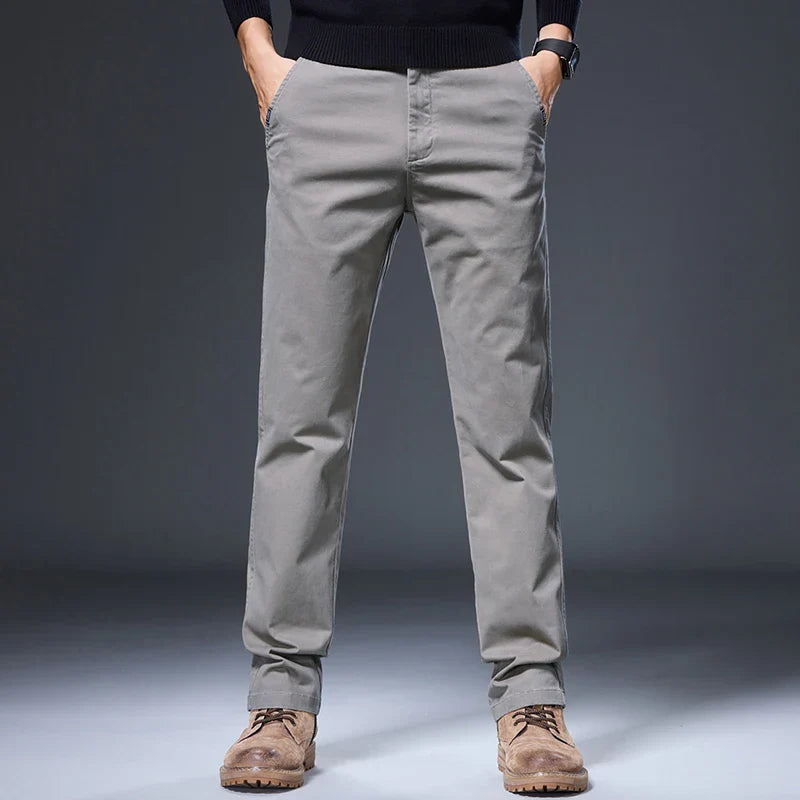 Spring Autumn Male Casual Pants Korean Mens Clothing Business Straight Work Trousers Solid Color Classic Versatile Man Pants
