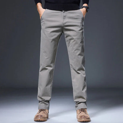 Spring Autumn Male Casual Pants Korean Mens Clothing Business Straight Work Trousers Solid Color Classic Versatile Man Pants