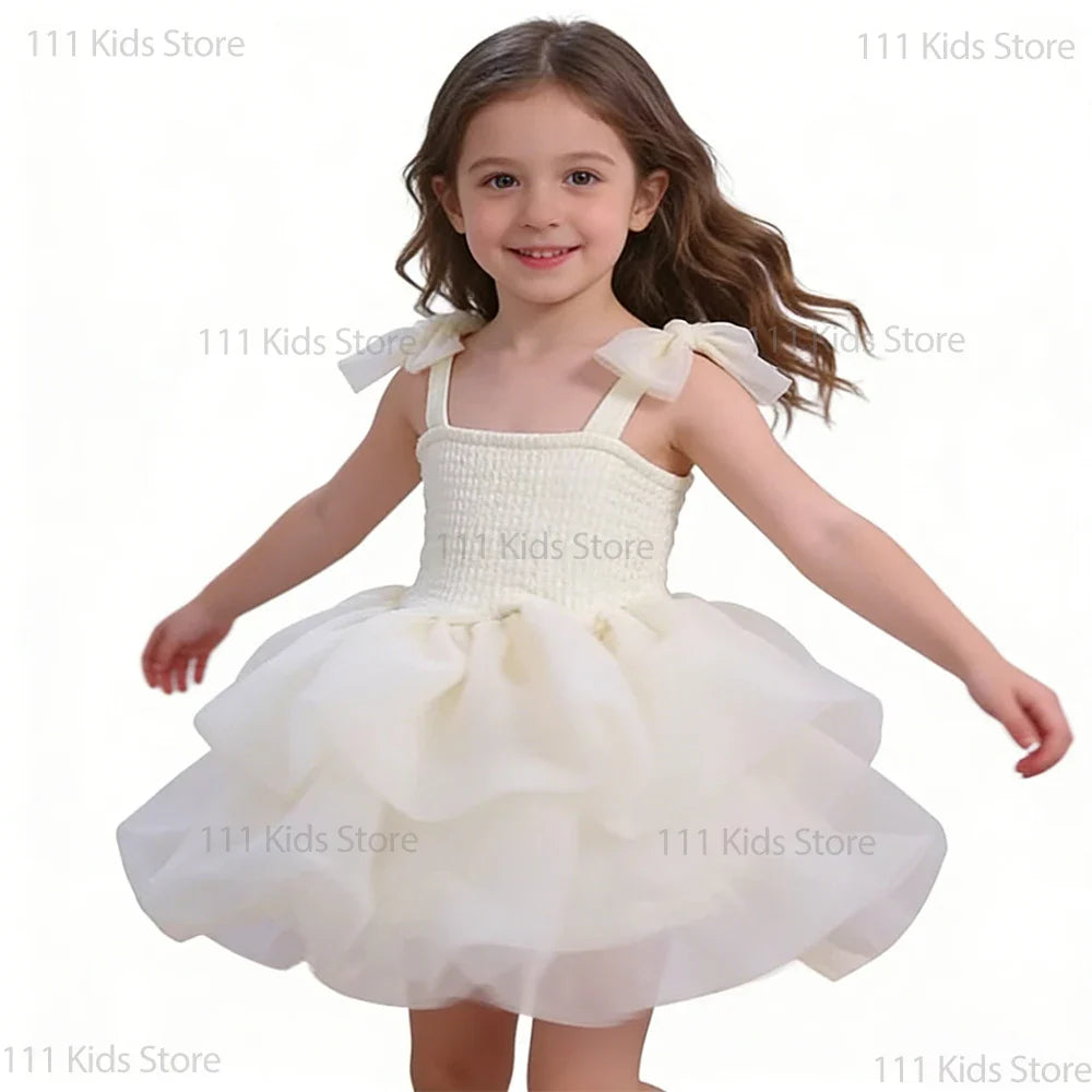 2026 New Sleeveless Summer Dress for Girls Puffy Tutu Dress Elegant Party Dresses Birthday Gift Gown Baby Girl Princess Dress