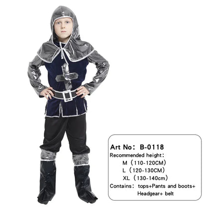 New Child Greek Roman Warrior Gladiator Costume Boys Knight Cosplay Carnival Party Fancy Dress No Weapon