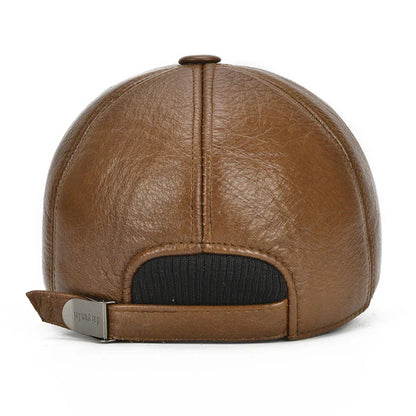 2026 Adjustable Men's Genuine Cowhide Leather Baseball Cap for Fall Winter Outdoor Sports Hat Men Real Cowhide Leather Caps