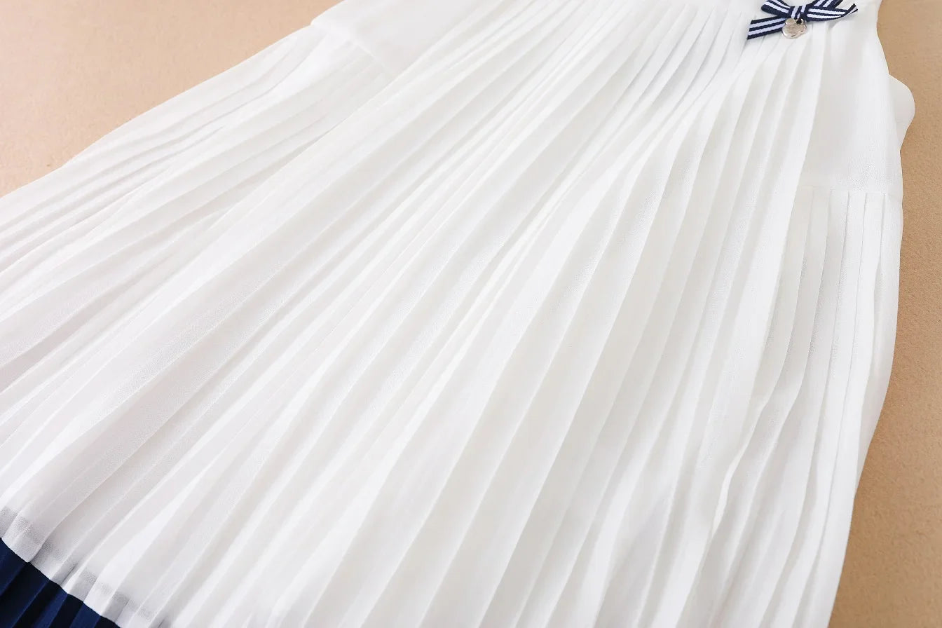 Girl Dresses Sleeveless Summer Chiffon Pleated Clothing Kids' Dresses Baby Girl One-piece Dress
