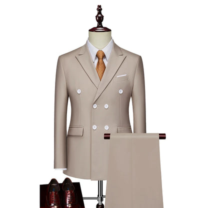 Men's Slim Fit 2 Piece Suit Elegant Business Wedding Party Blazer Jacket PantsElevate Your Look