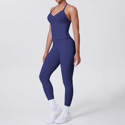 2 Piece Yoga Clothes Women Tracksuit Athletic Wear Pilates Fitness Suit Gym Workout Push Up Clothes Sports Bra Leggings Suit