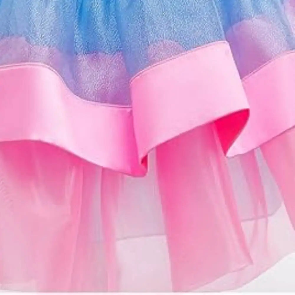 Dress For Girls Cartoon Dollhouse Themed Party Dress Elegant Children Birthday Outfit Kids Summer Casual Clothes