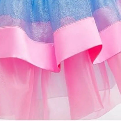 Dress For Girls Cartoon Dollhouse Themed Party Dress Elegant Children Birthday Outfit Kids Summer Casual Clothes