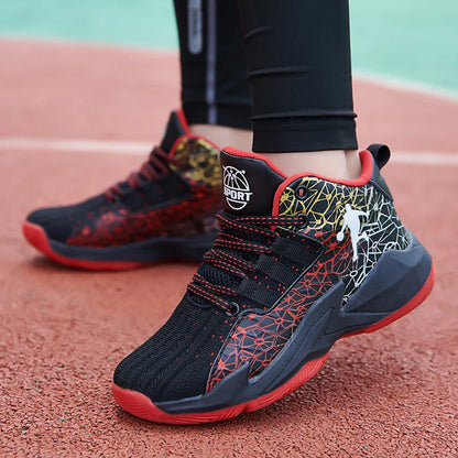 Classic Boys Basketball Shoes Kids Sneakers Fashion Tennis Kid Sport Shoes Outdoor Non-Slip Trainer Children School Basketball