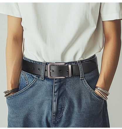 Genuine Leather Men's Belt Large Size Casual Belt   Alloy Pin Buckle Business Suit Belt Father's Day Present Gift
