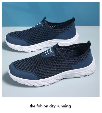 Lightweight Men Casual Shoes Breathable Slip on Male Casual Sneakers Anti-slip Men's Flats Outdoor Walking Shoes Size 39-46
