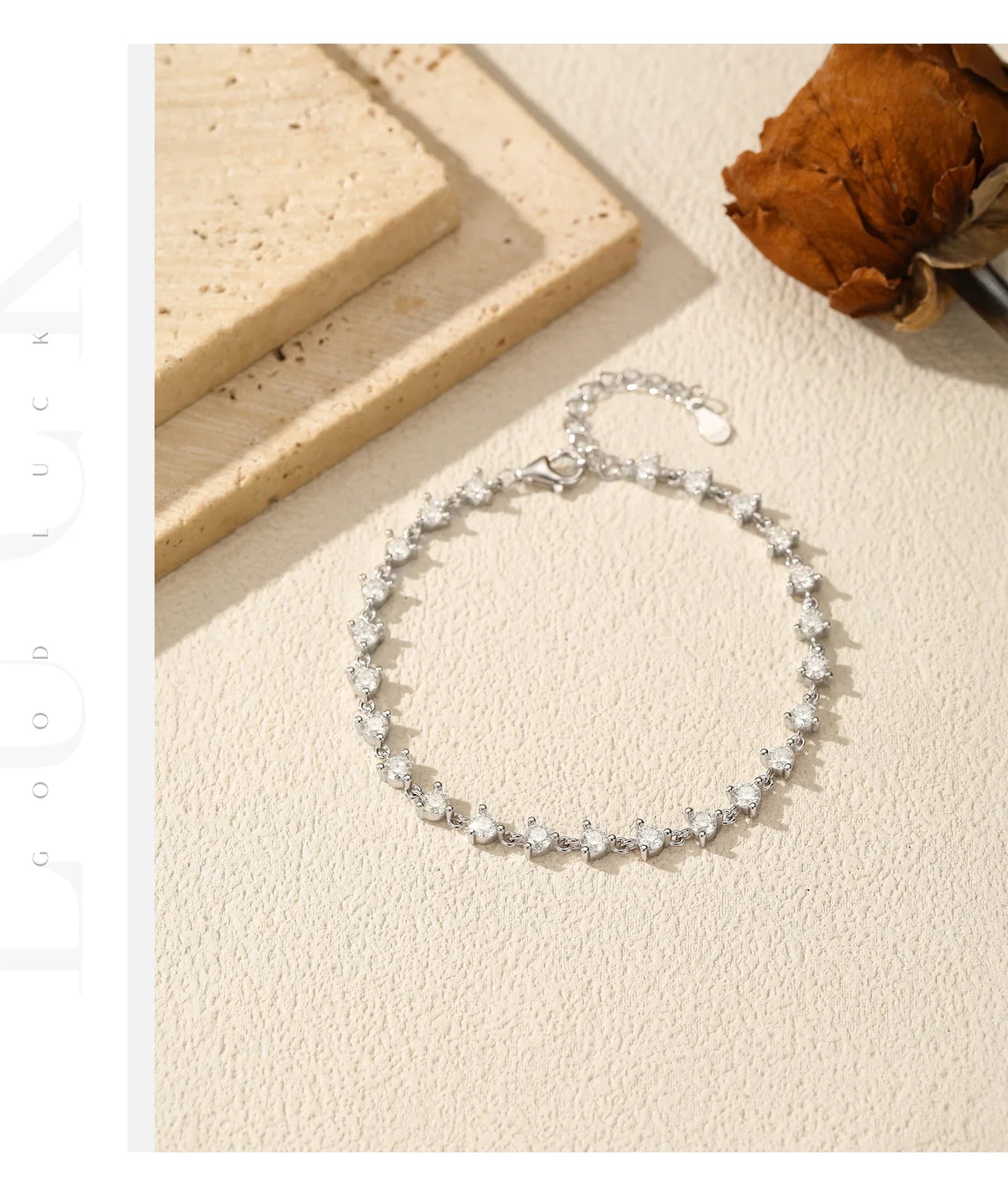 2.4CT Moissanite Bracelet 925 Sterling Silver Sparkling Round Lab Diamond Tennis Bracelets For Women Fine Jewelry