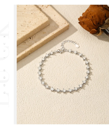2.4CT Moissanite Bracelet 925 Sterling Silver Sparkling Round Lab Diamond Tennis Bracelets For Women Fine Jewelry