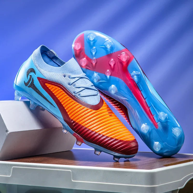 New Men Football Boots Outdoor Sport Boys Long Spikes Non Slip Breathable Match Training Cleats Soccer Shoes Adult Comfortable