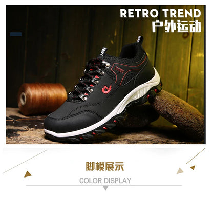 Men's leather Casual Shoes, Men's Sports Shoes, Spring,Autumn,Winter Shoes, Men's Tennis lightweight Wear-resistant Hiking Shoes